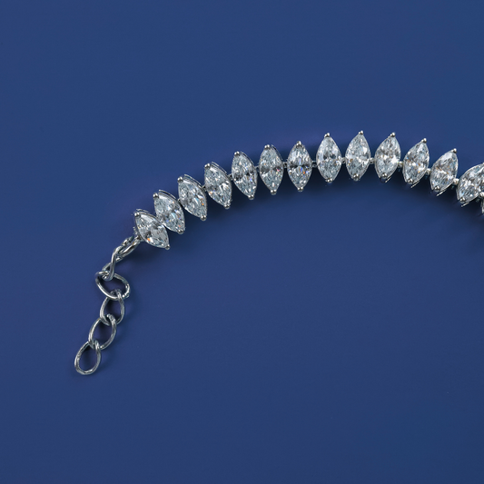 Marquise Gleam Bracelet – Sterling Silver Line with Elongated Zirconia
