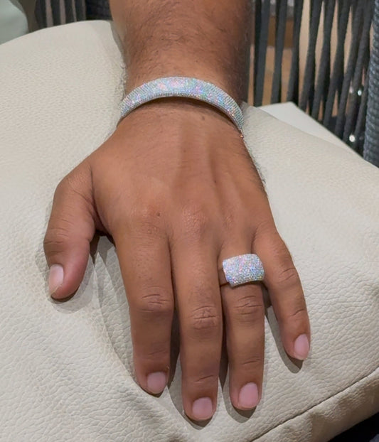 Men's Iced-Out 925 Sterling Silver Ring