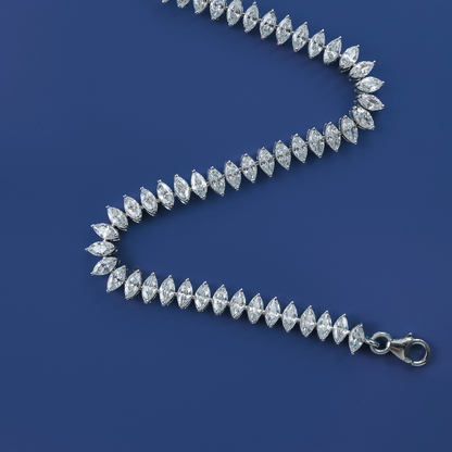 Marquise Gleam Bracelet – Sterling Silver Line with Elongated Zirconia