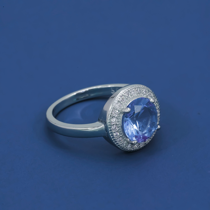 Azure Halo 925 Sterling Silver Ring