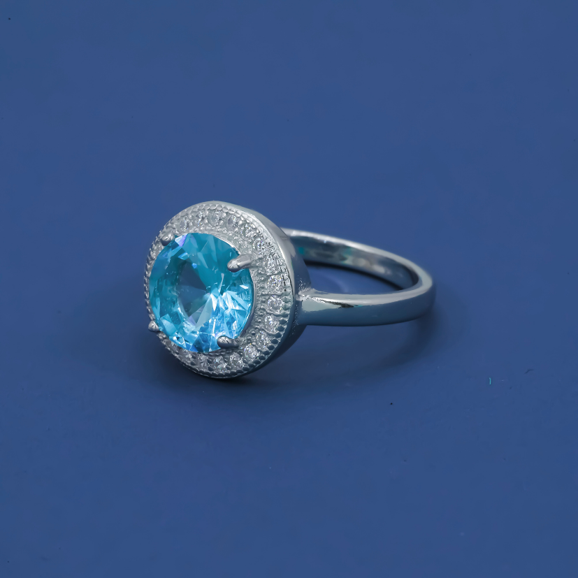 Azure Halo 925 Sterling Silver Ring