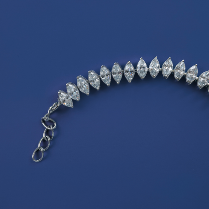 Marquise Gleam Bracelet – Sterling Silver Line with Elongated Zirconia