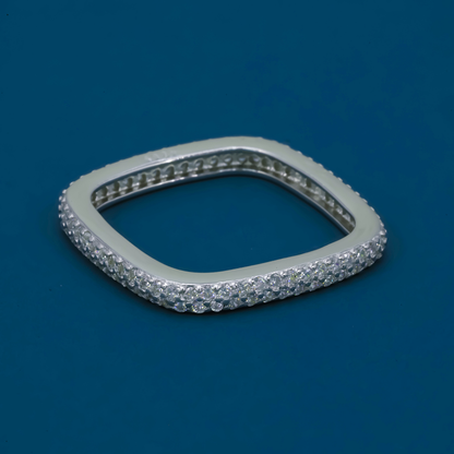 Sleek Pavé 925 Silver Ring