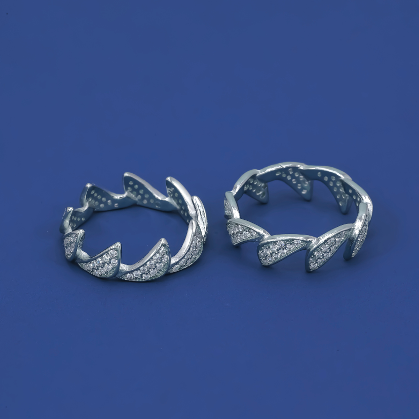 Twin Crest 925 Silver Rings (Set of 2)