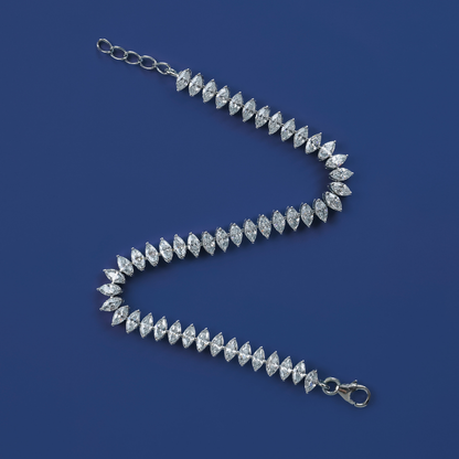 Marquise Gleam Bracelet – Sterling Silver Line with Elongated Zirconia