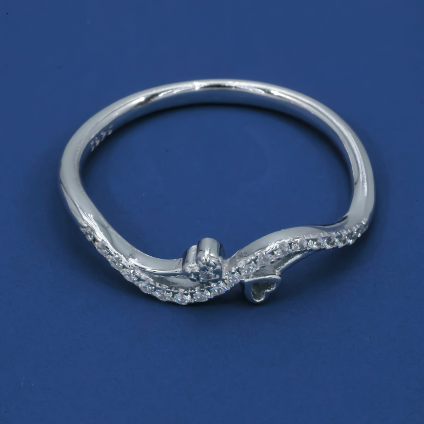 Twin Heart Wave 925 Silver Ring