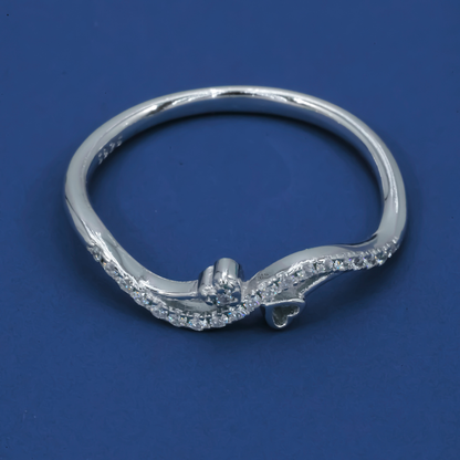 Twin Heart Wave 925 Silver Ring