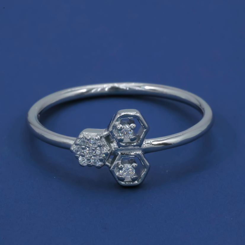Honeycomb Gleam 925 Sterling Silver Ring