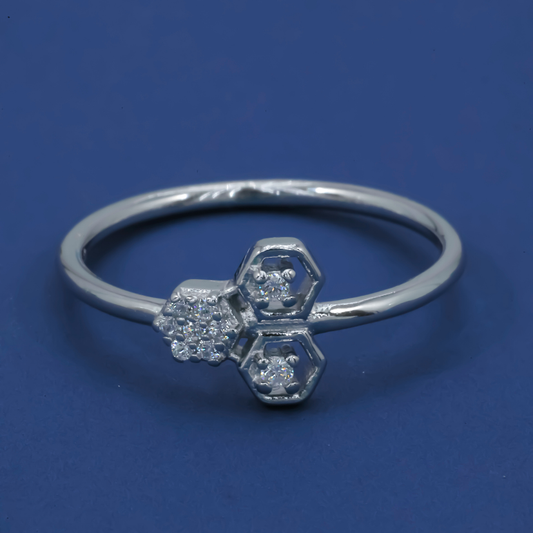 Honeycomb Gleam 925 Sterling Silver Ring