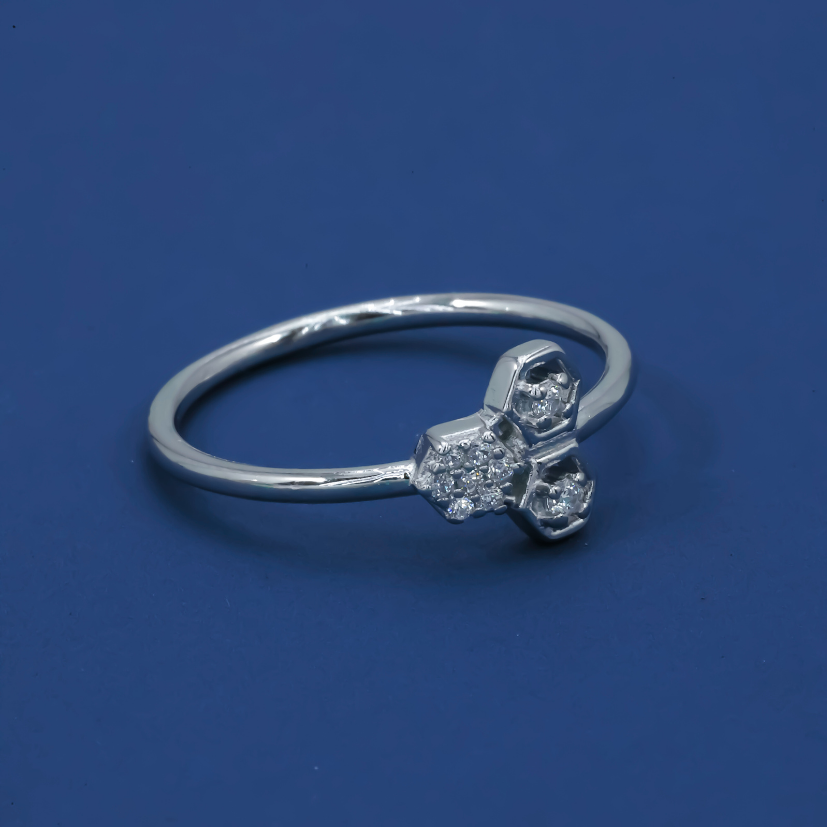 Honeycomb Gleam 925 Sterling Silver Ring