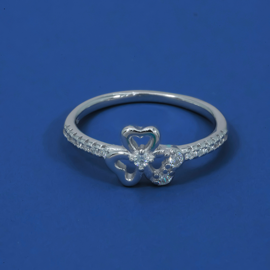 Blossom Heart 925 Sterling Silver Zircon Ring