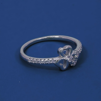Blossom Heart 925 Sterling Silver Zircon Ring