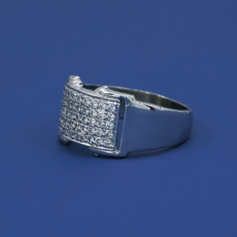 Sovereign Curve Men’s 925 Silver Statement Ring