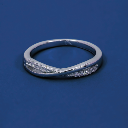 Infinity Twisted Grace 925 Silver Diamond Ring