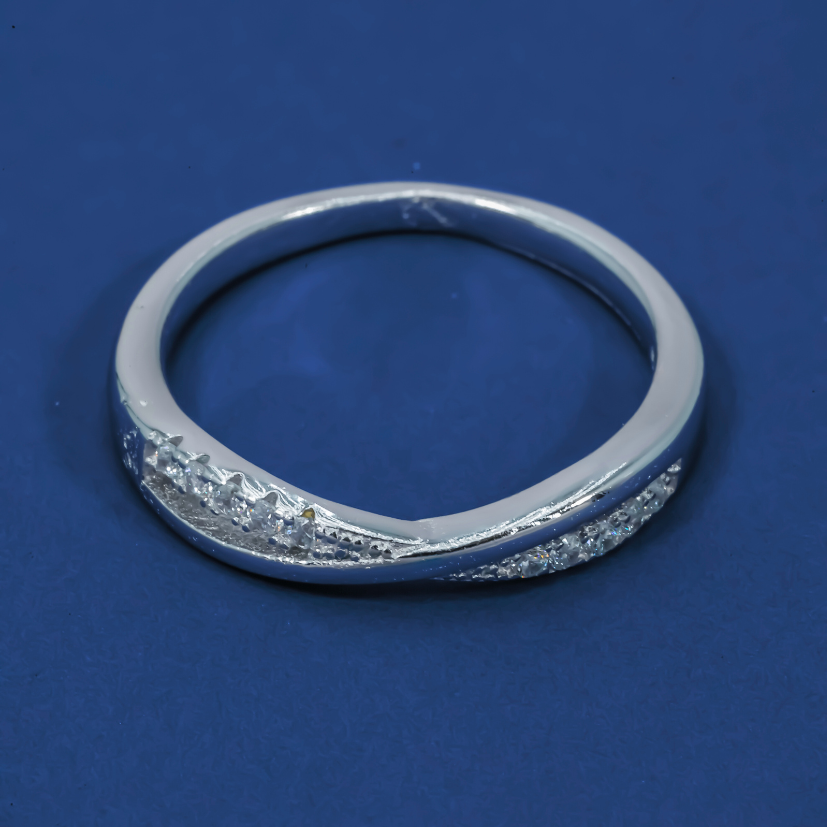 Infinity Twisted Grace 925 Silver Diamond Ring