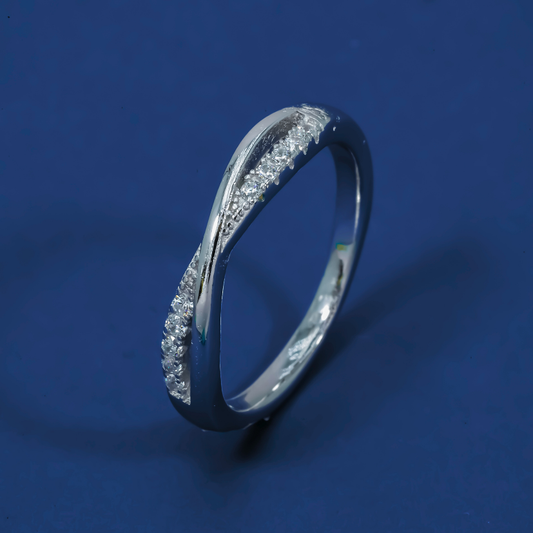 Infinity Twisted Grace 925 Silver Diamond Ring