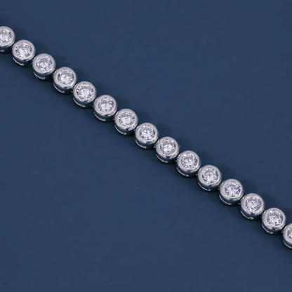 Celeste Bezel Tennis Bracelet – Sterling Silver with Round-Cut Zirconia