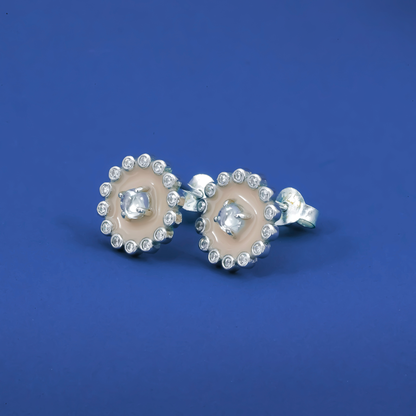 Celestia Halo 925 Sterling Silver Earrings