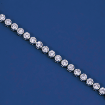 Celeste Bezel Tennis Bracelet – Sterling Silver with Round-Cut Zirconia