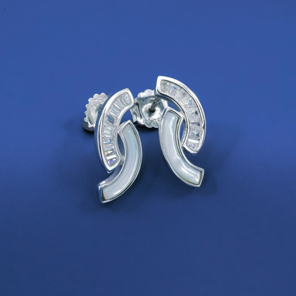 Lunar Arc Sterling Silver Studs Earrings