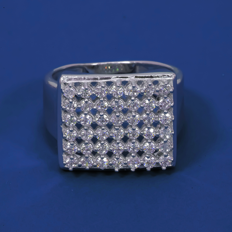 Majestic Grid Men's Statement Ring