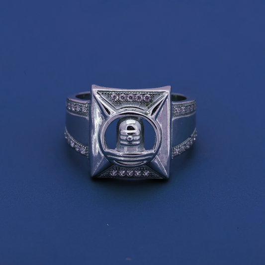 SAT Mahadev Shivling Ring – 925 Sterling Silver Statement Ring