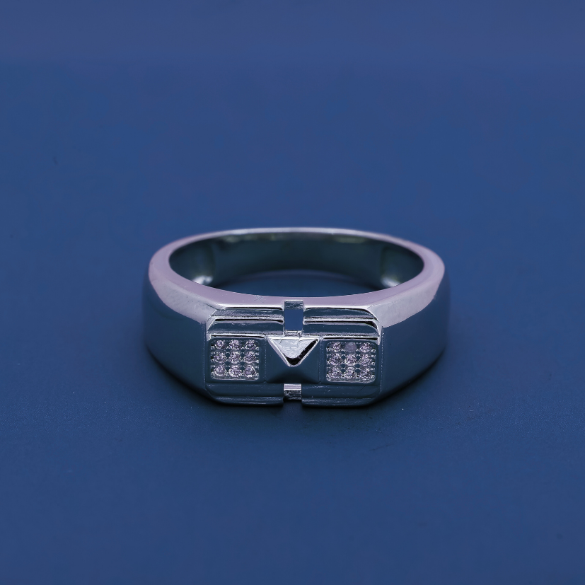 TriCore Men’s Ring – Silver Triangle Accent Ring
