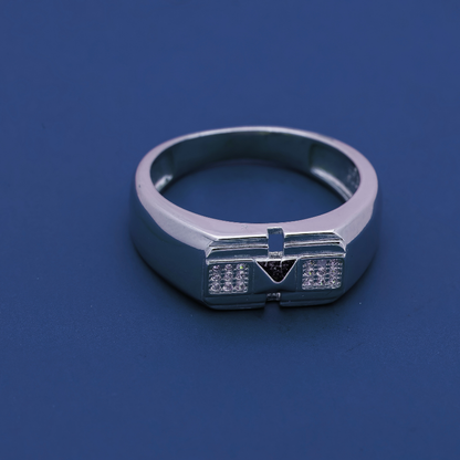 TriCore Men’s Ring – Silver Triangle Accent Ring