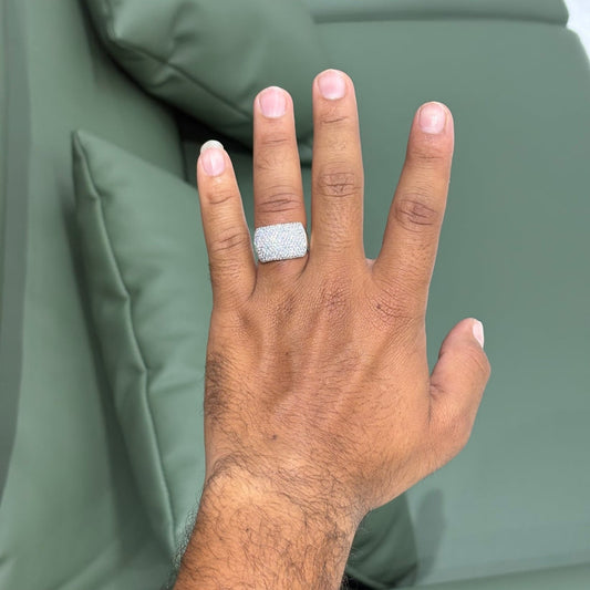 Men's Iced-Out 925 Sterling Silver Ring