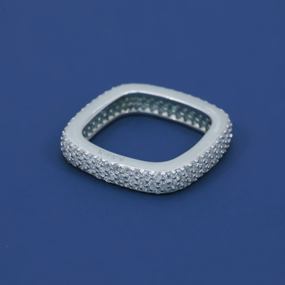 Bold Pavé 925 Silver Ring