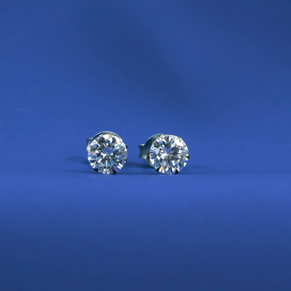 Classic Round-Cut Solitaire Unisex Stud Earrings in 925 Sterling Silver