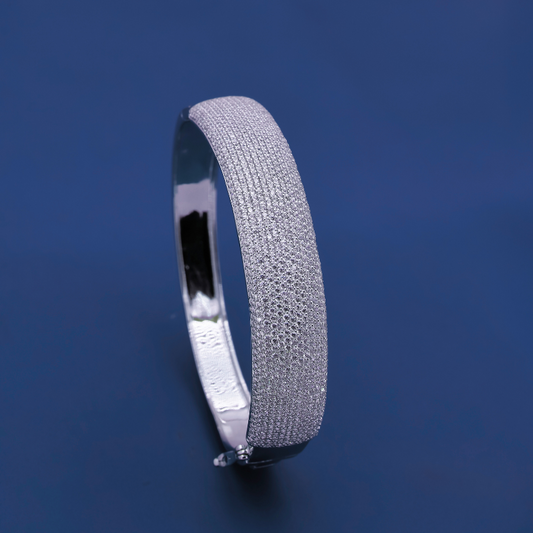 Regal Frost Kada – Full Zircon Silver Power Band
