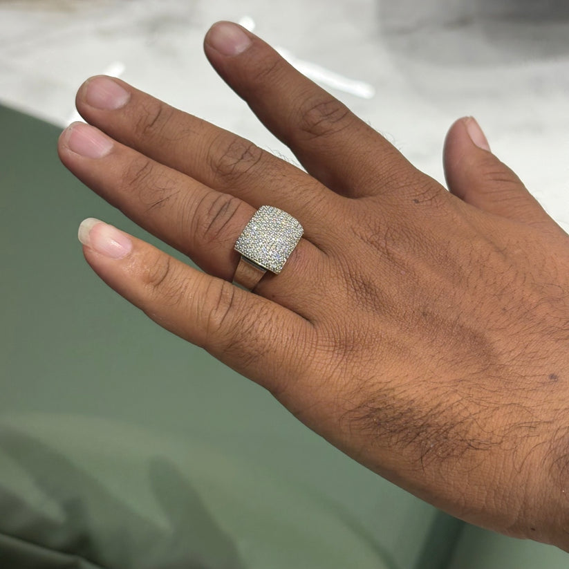 Men's Iced-Out 925 Sterling Silver Ring