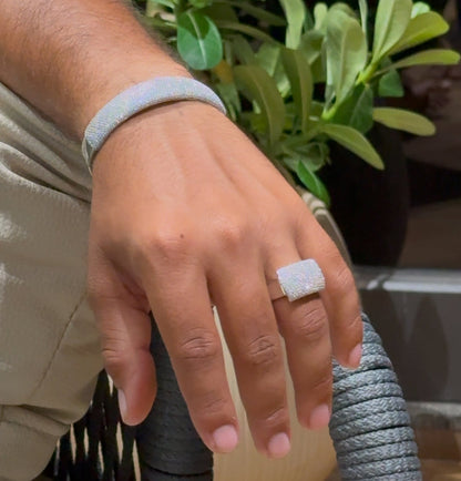 Men's Iced-Out 925 Sterling Silver Ring